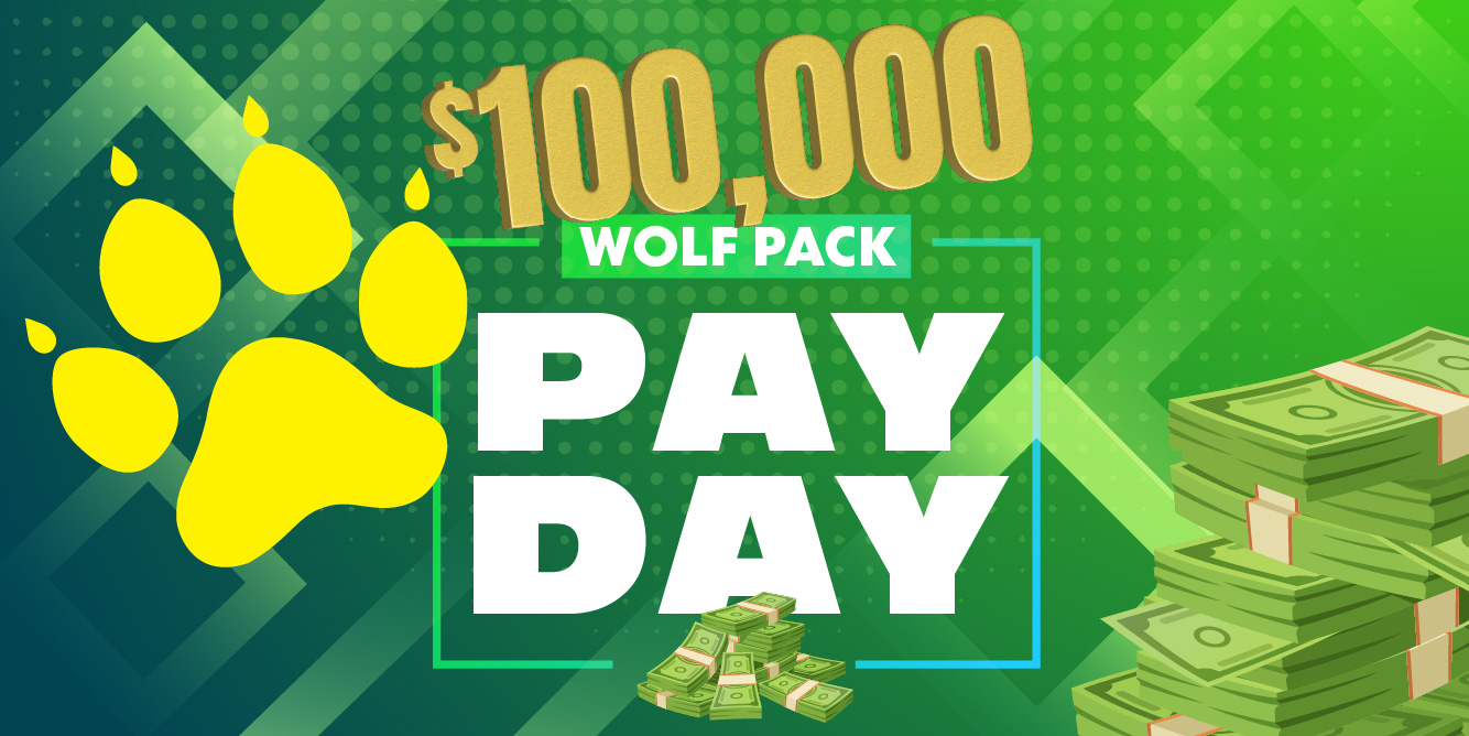 Enter The $100,000 Wolf Pack Payday And Seize Your Chance at Big Bucks