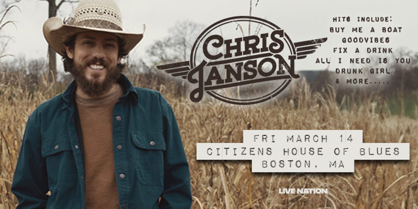 Win Tickets to See Chris Janson at House of Blues in Boston