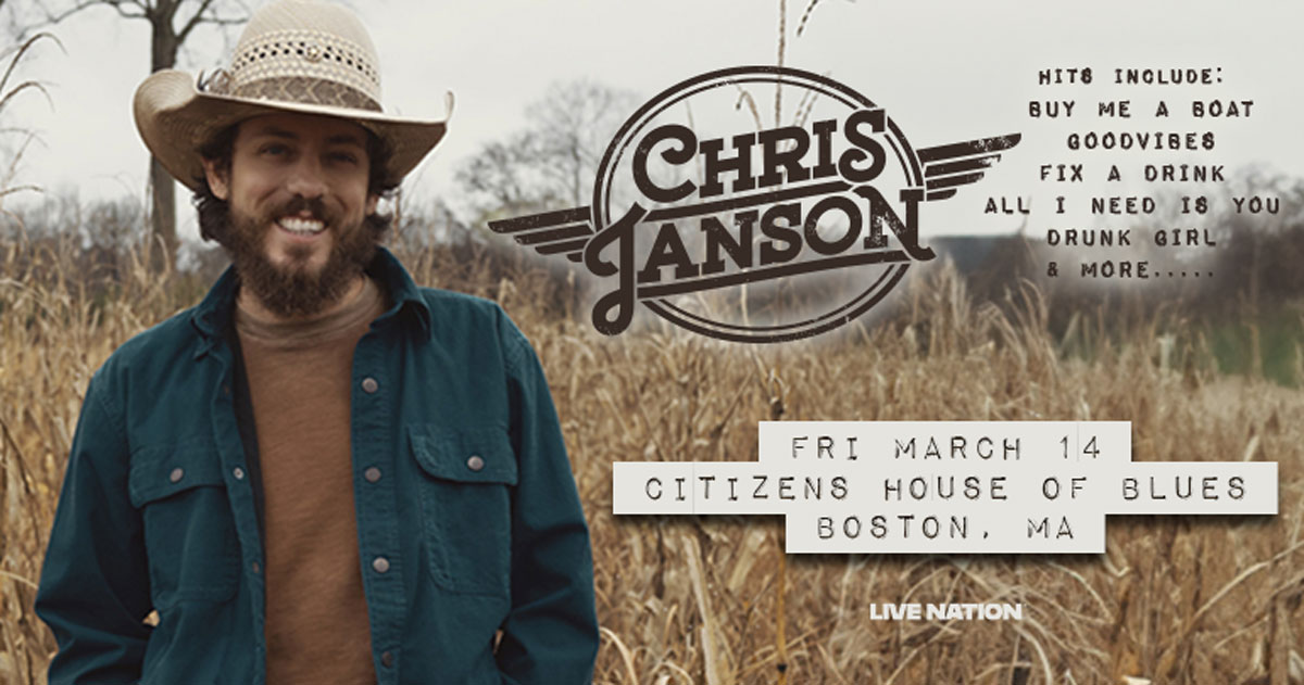 Win Tickets to See Chris Janson at House of Blues in Boston