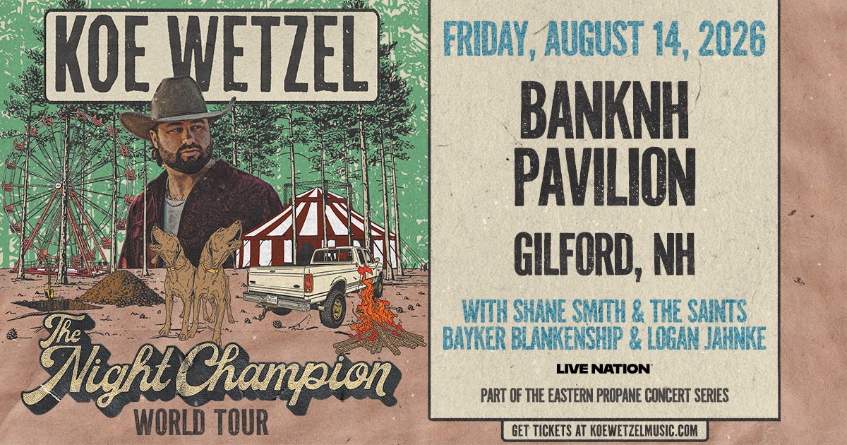 Win Tickets to See Koe Wetzel at BankNH Pavilion