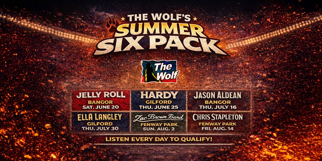 The Wolf’s Summer Six Pack: Tickets to 6 Big New England Country Concerts
